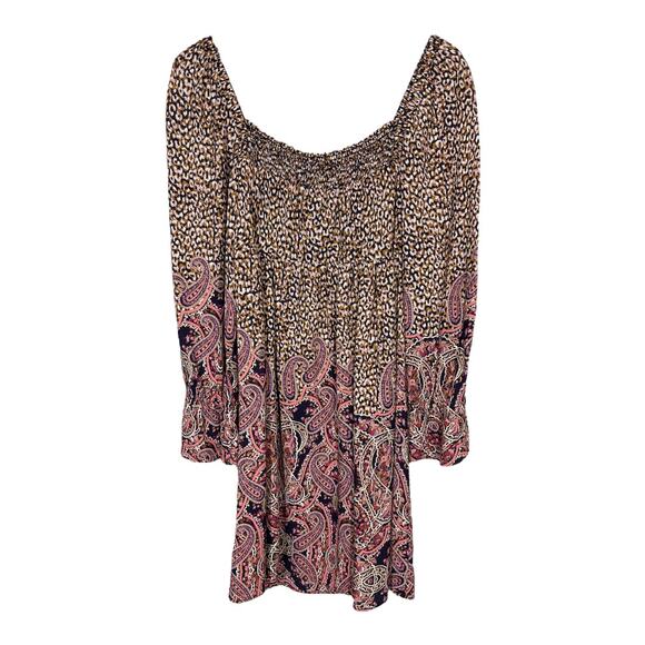 Anthropologie Maeve Milou Dress Small Paisley Boho Babydoll Long Sleeve Mini - Picture 3 of 6